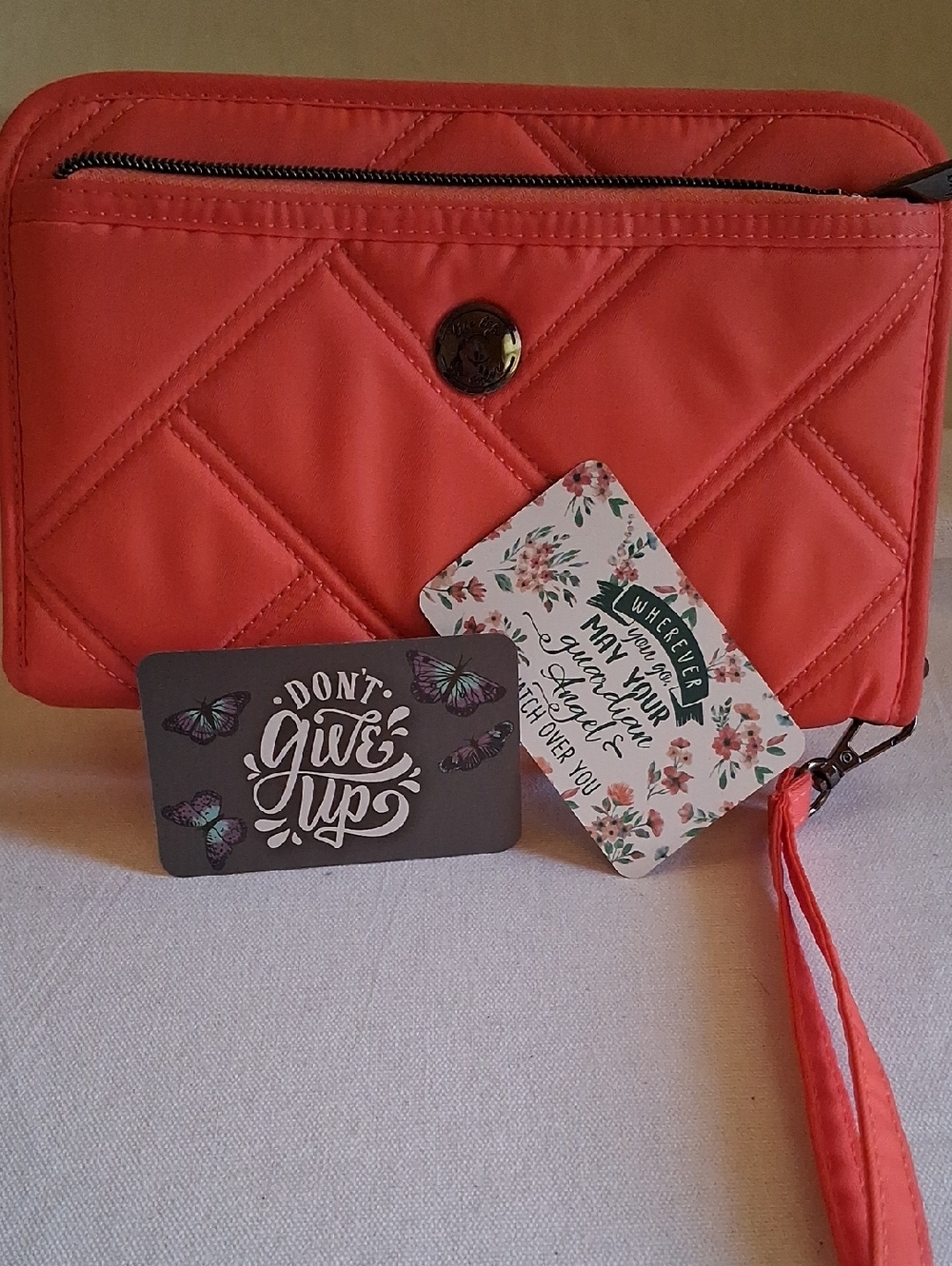 Lug Zeppelin Quilted Coral Wristlet Clutch